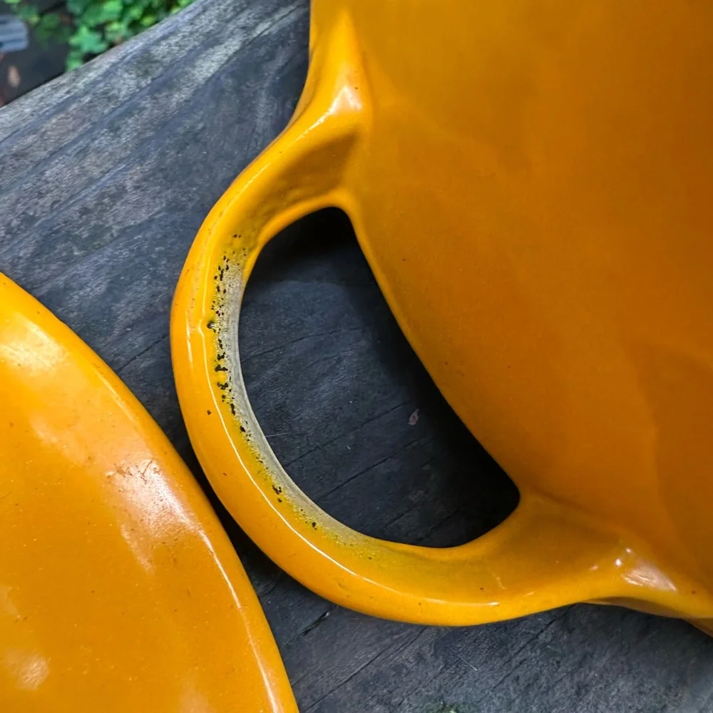 Vintage Marigold Le Creuset Dutch Oven, 2-Quart Enameled Cast Iron